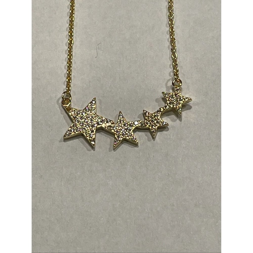 Adornia 14K Yellow Gold Vermeil 4 Star Shooting Star Necklace - Picture 3 of 6